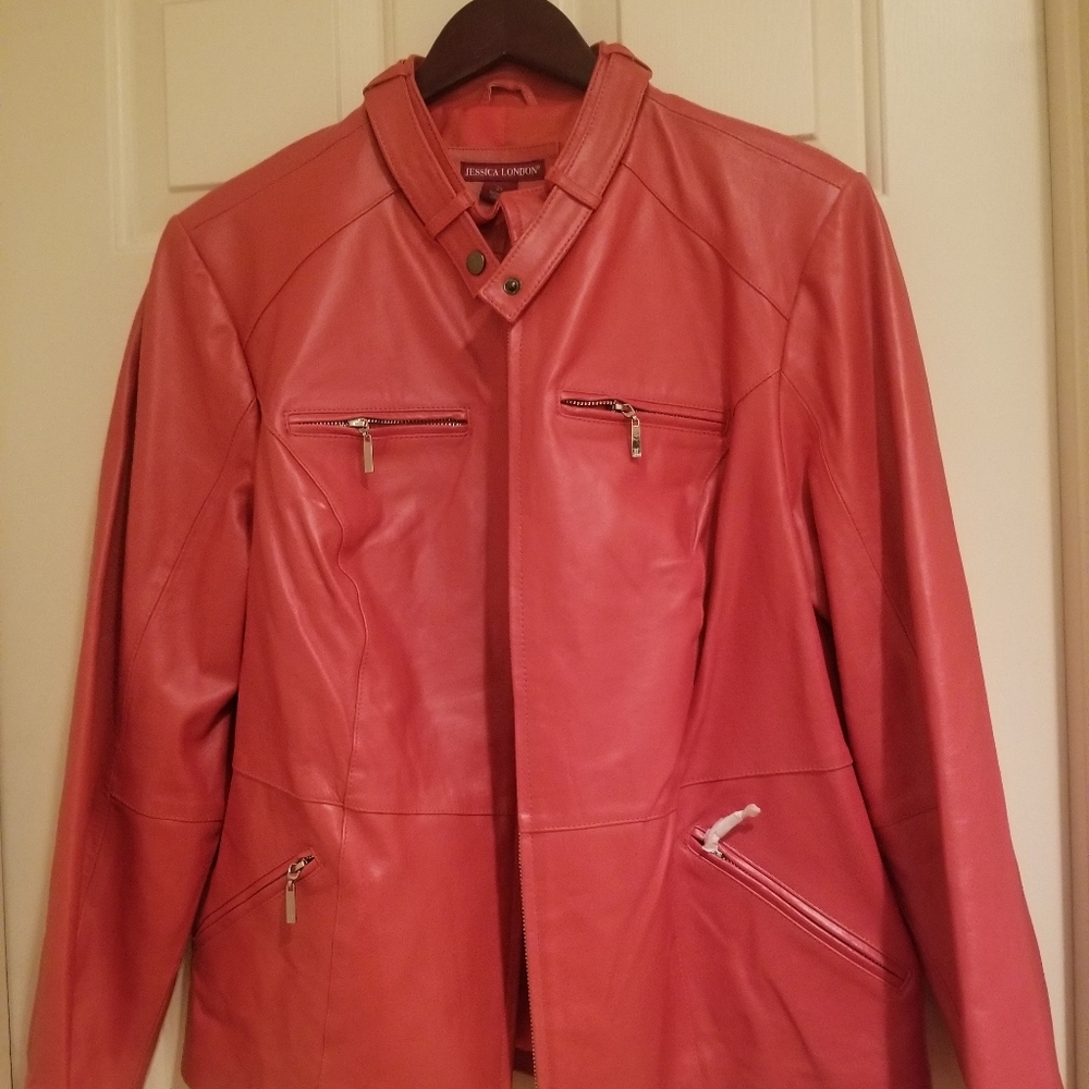 Jessica London genuine leather jacket.  Women's size 20. New with Tags